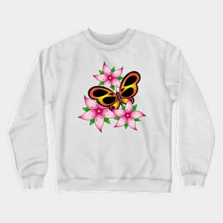 Butterfly Flowers Crewneck Sweatshirt